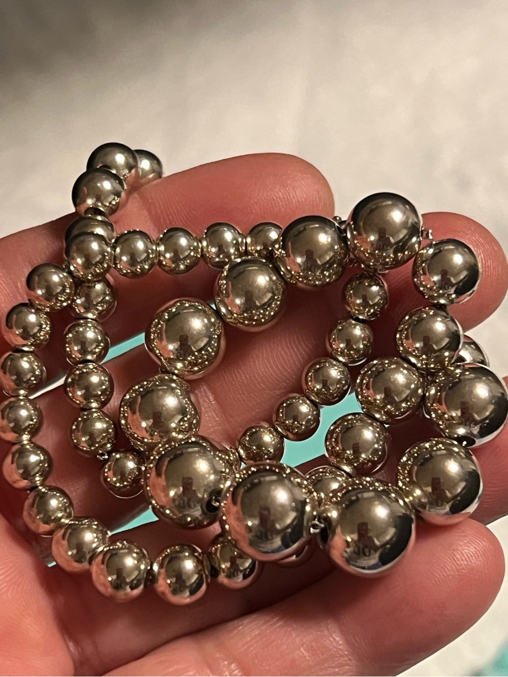 Tiffany & Co. Metallic Hematite Bead Necklace with Tiffany Blue Box - Picture 2 of 8